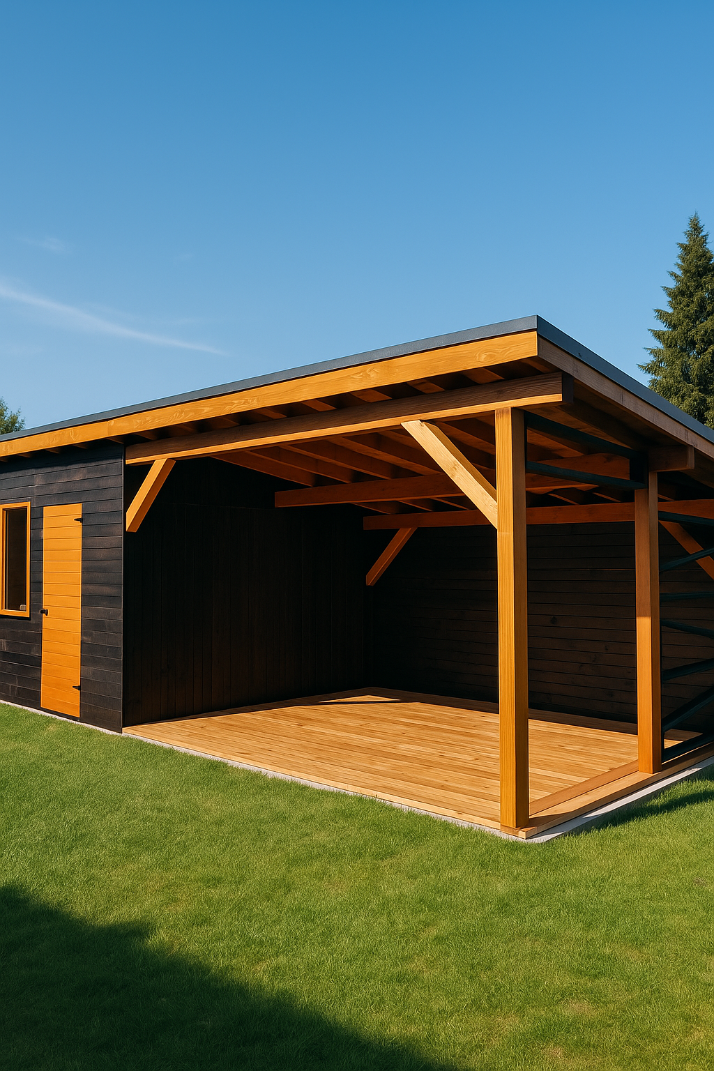 Foișor din lemn tratat, curte privată